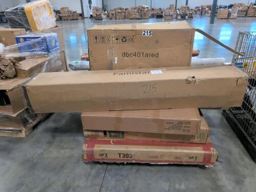 rolled mattress, buggy and misc