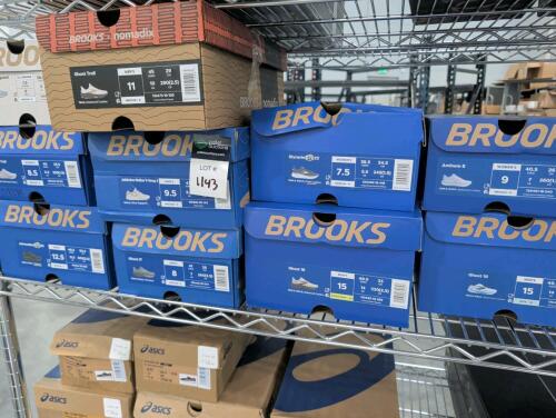 nine pairs of Brooks shoes