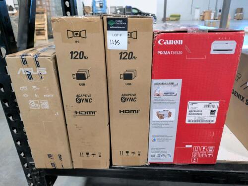 3 monitors and canon printer