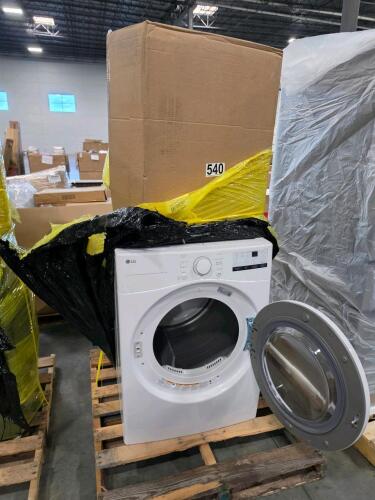 LG dryer and storage bins
