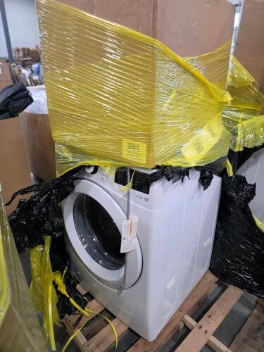 washer and storage bins
