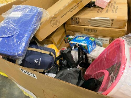 Grinder meal, mouse trap, paddleboard, mount, exam gloves, red sleeping gear, umbrella, large tote, kitty litter box, & More