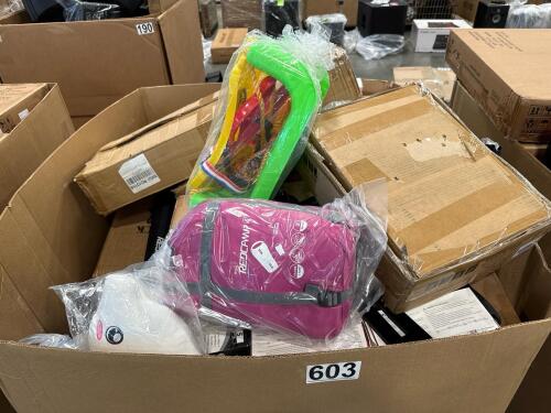 Sleeping bag, red camp, deck box, mini baseball hats, swing, sleeping bags, exam gloves, & More