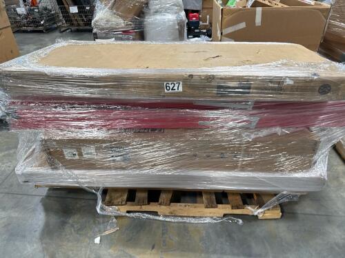Ladder, miscellaneous furniture Book case, & More