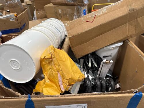 Stroller, buckets, Love, yard sign holders, hamper, cutlery, books, squeegees, & More