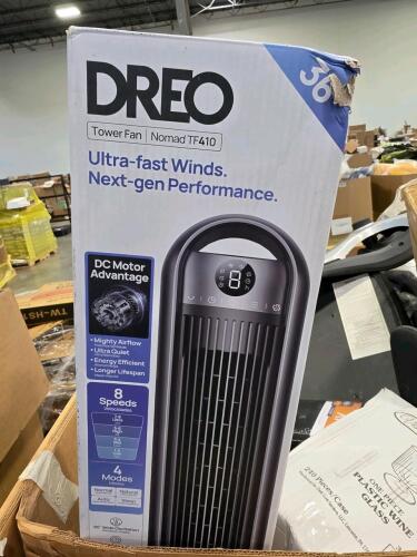 Office chair, plastic wine glass, Bible, DREO fan, party supplies, & More