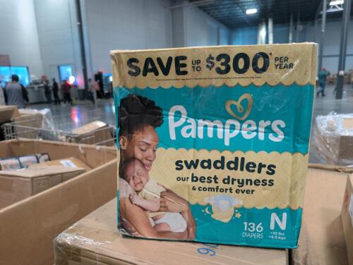 Pampers newborn, dehumidifier, exam gloves, another product