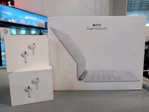 airpods and magic keyboard