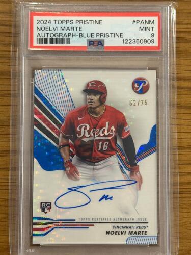 2024 Topps Pristine Noel Vi Marte Autograph-Blue Pristine Mint 9 Card, PSA