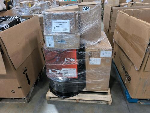 pallet of approximately 10 car wheels