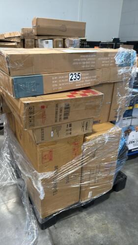 Miscellaneous furniture, monitor, tires, Kleenex, storage tower, & More