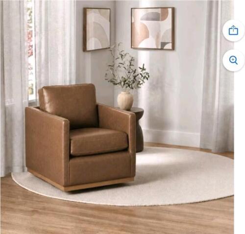 Bridgewater collection Wood nightstand, modern classic leather swivel chair