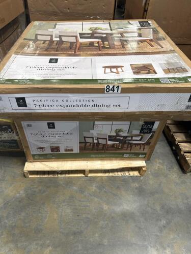 Pacifica collection seven piece expandable dining set appears complete, lounge chair