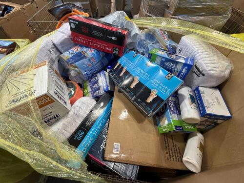 Big box store in a box: Q-tips, plates, cups, diapers, shampoo, good night, straws, plastic spoons, forks, gloves, Neutrogena, & More