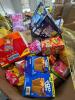 Big box for the box, Nutella, pirate booty, GIF, skinny pop, pretty pebbles, dried strawberries, pop tarts, honey buns, peanuts, graham cracker ego - 9
