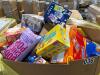 Big box for the box, Nutella, pirate booty, GIF, skinny pop, pretty pebbles, dried strawberries, pop tarts, honey buns, peanuts, graham cracker ego - 10