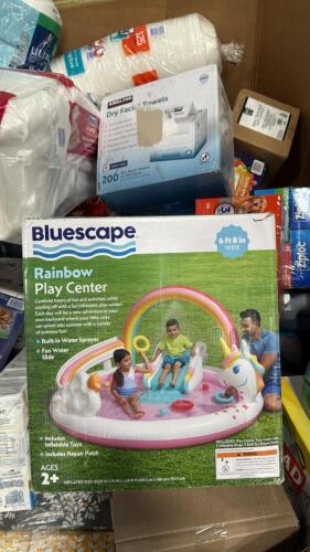 Big box store in the box: cups, dove, facial tissue, Ziploc, bounce, place center, glad garbage bags, pure L, and much more