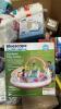 Big box store in the box: cups, dove, facial tissue, Ziploc, bounce, place center, glad garbage bags, pure L, and much more
