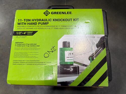 greenlee 1110 hydraulic knockout kit with hands pump