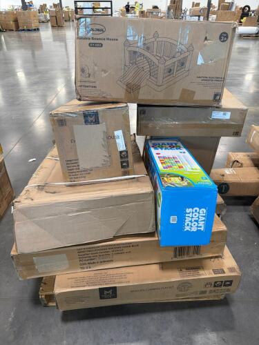 Event bounce house, giant color stack, climbing set, rocking chair, inflatable bounce house, & More