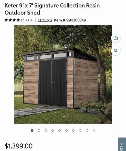 KETER PENT 9 x 7 shed does show some weathered wear on box
