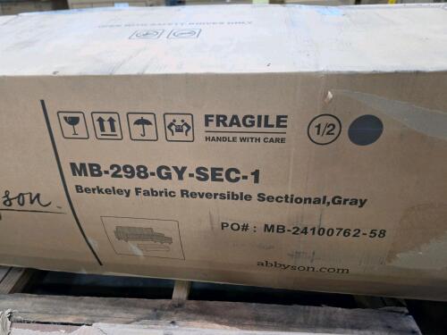 abbyson home Berkeley fabric reversible sectional in Gray