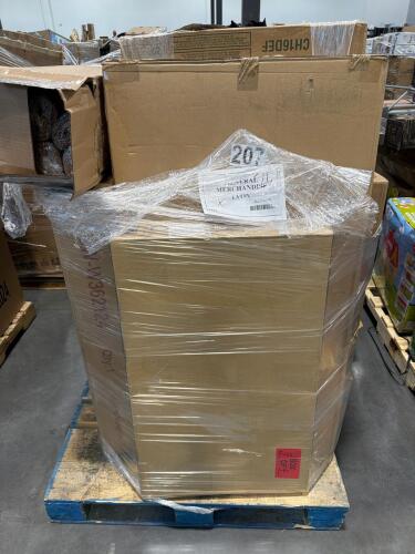 Dual fan assembly, composite balusters, CUBII go, mattress topper, glad garbage can, food containers, STROLEE cart, wooden blinds, chair with foot rest, Vista portable hammock frame, and more