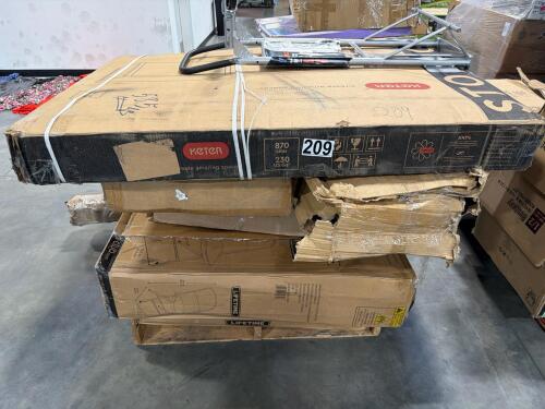 Lifetime folding chair, keter box, dolly and more