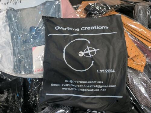 Miscellaneous clothing, overtime creations, Ruben CARDIN ties, headbands, jeans, & More