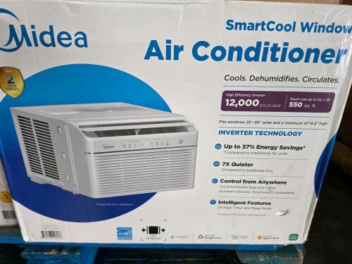 media air conditioner, cuisine. art air fryer toaster oven, office chairs, LG Ultra wide monitor, serta 8-in memory foam mattress