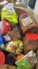 Big box store in a box: popcorn, pop tarts, pretzels, splendid, natures Valley bars, peas, dried fruit, soldiers coffee, Caesar salad, tomatoes, and much more - 4