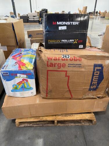 Multiple luggage pieces, books, measuring, & More