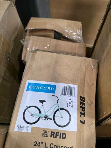 mattress, concord RFID 24" bicycle, rolled mattress, rug, and more