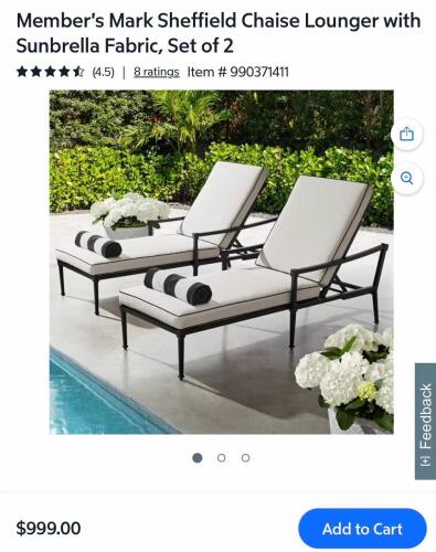 Sheffield collection two pack CHAISE lounger
