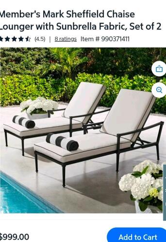 Sheffield collection two pack CHAISE lounger