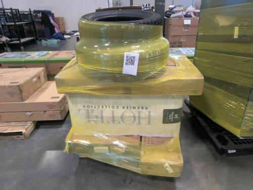 keter 170g deck box, cellular spa, two tires, rolled premier collection mattress